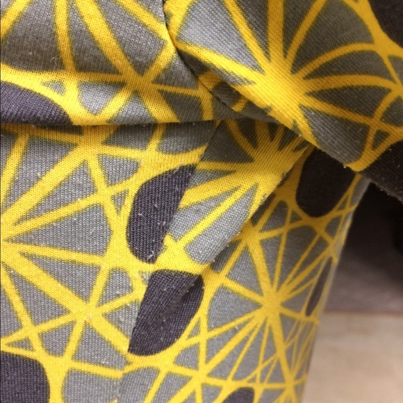LulaRoe Yellow and Gray Knit Dress LAST CHANCE - Picture 4 of 5